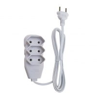 Force Line - Extensão Slim, 3 Tomadas, Bipolar, Bivolt, 1 Metro, Branco na Amazon