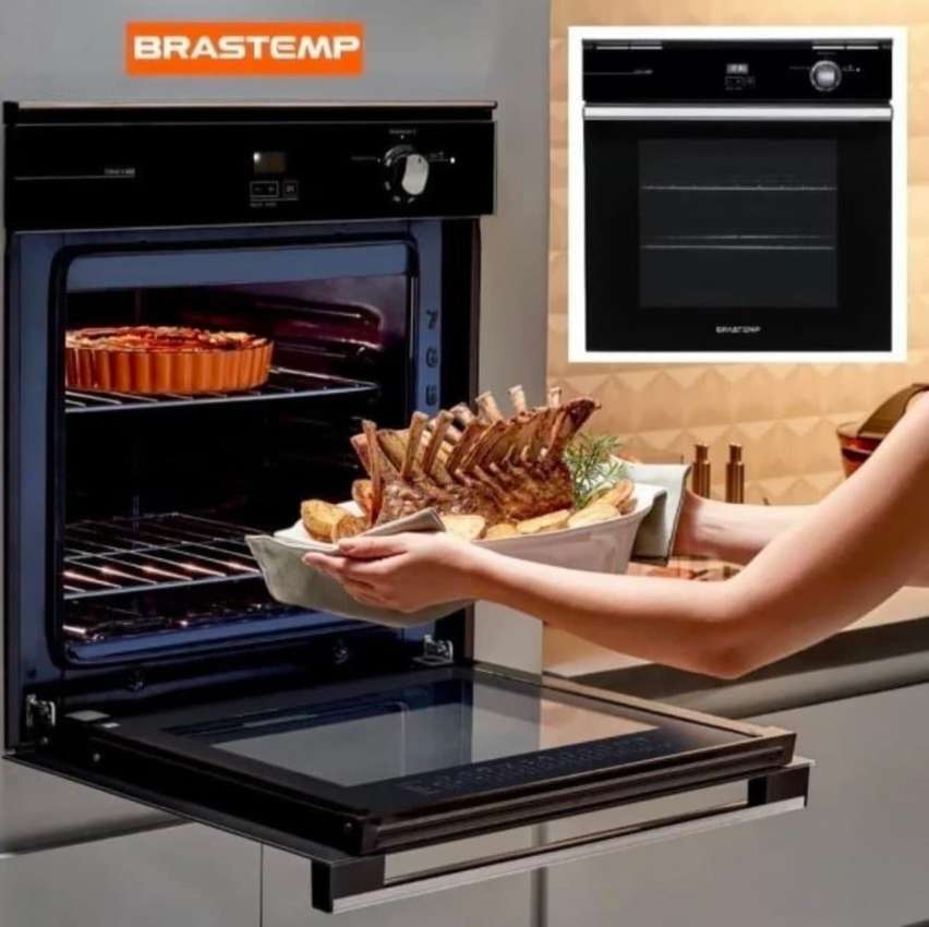 Forno de Embutir a Gás Brastemp 78 Litros BOA84AE com Grill e Timer Touch Preto – 220V na Casas Bahia