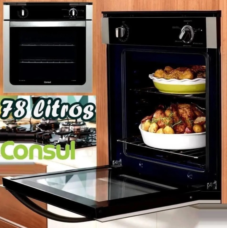 Forno de Embutir a Gás Consul COA84BR 78L – Prata na Americanas