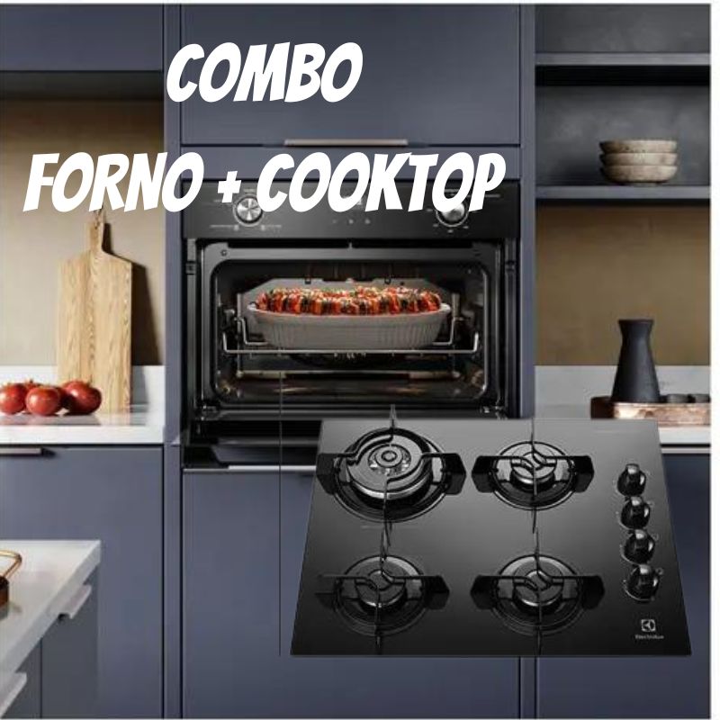 Forno Elétrico de Embutir Electrolux de Convecção – com Timer 50L + Cooktop 4 Bocas a Gás GLP Preto na Magazine Luiza