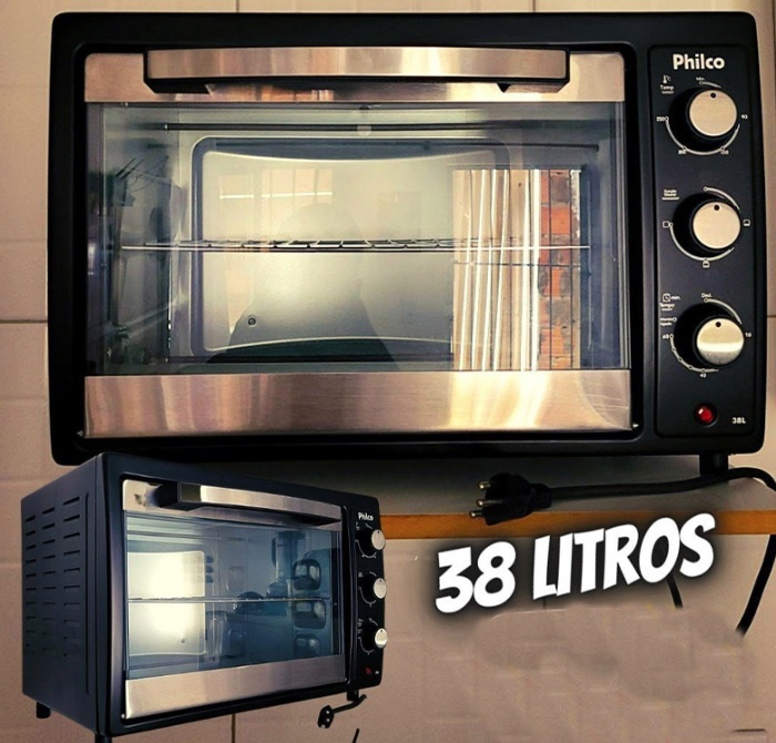 Forno Elétrico Philco PFE42P 38L com Timer de 60 Minutos e Função Dourar 1500W – Preto na Ponto