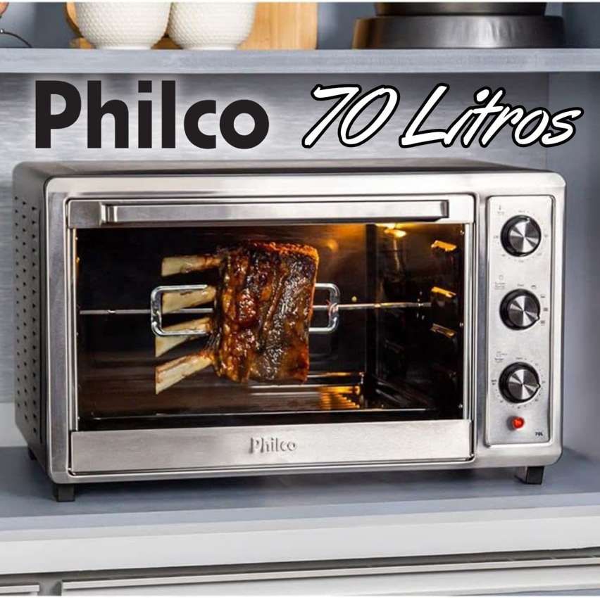 Forno Elétrico Philco PFE70IR Rotisserie Aço Inox 70L 220V na Amazon