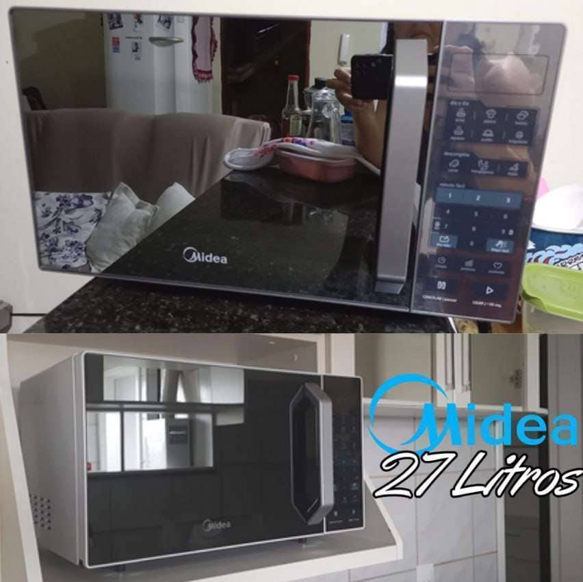 Forno Micro-ondas 27l Prata Espelhado Midea Led 127v Mxsa27s1 na Fastshop