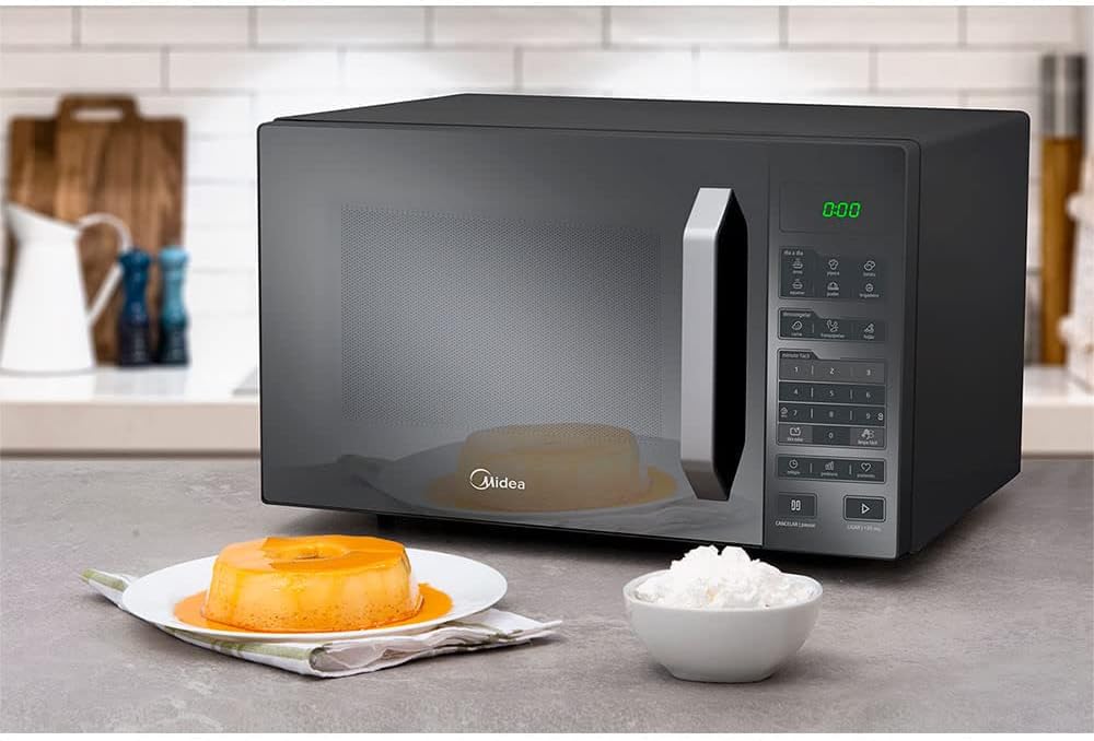 Forno Micro-ondas 35L Prata Espelhado Midea MXSA35S1 na Amazon