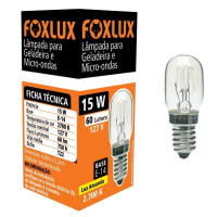 Foxlux Lâmpada Para Geladeira/Microondas 15W 127V E14 na Amazon