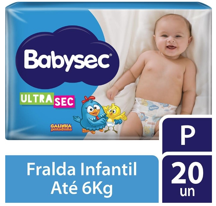 Fralda babysec ultrasec p 20 unidades na Amazon