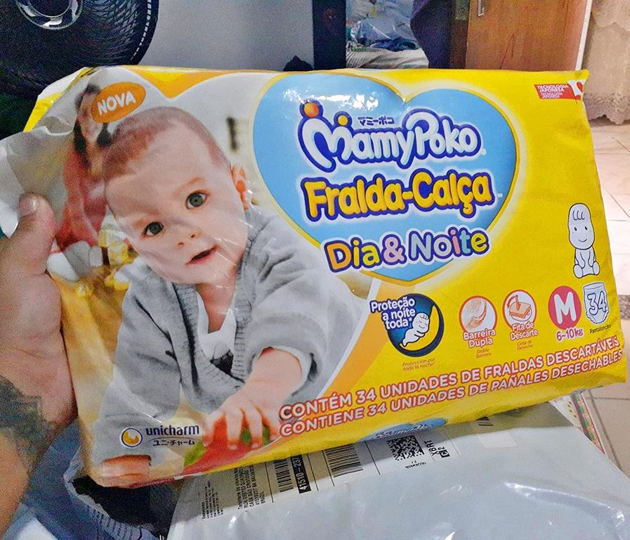 Fralda-Calça Dia & Noite MamyPoko Tamanho M, 34 unidades na Amazon