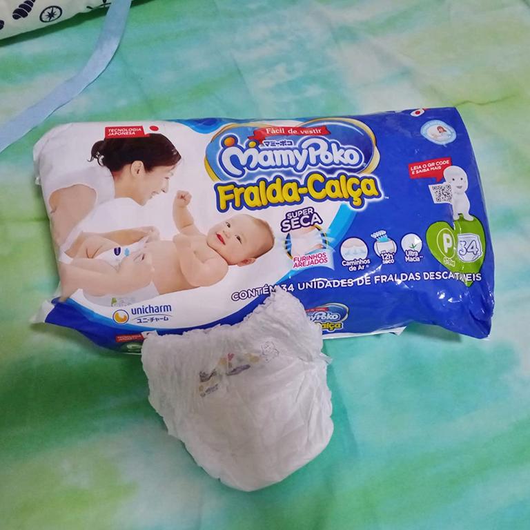 Fralda Calça MamyPoko Tamanho P, embalagem Jumbinho, 34 unidades, Branco na Amazon