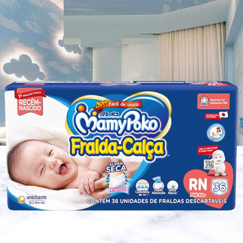 Fralda-Calça Mamypoko Tamanho RN, 36 Unidades na Amazon