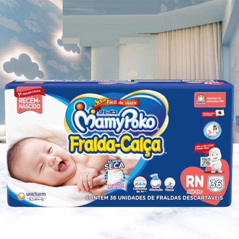 Fralda-Calça Mamypoko Tamanho RN, 36 Unidades na Amazon