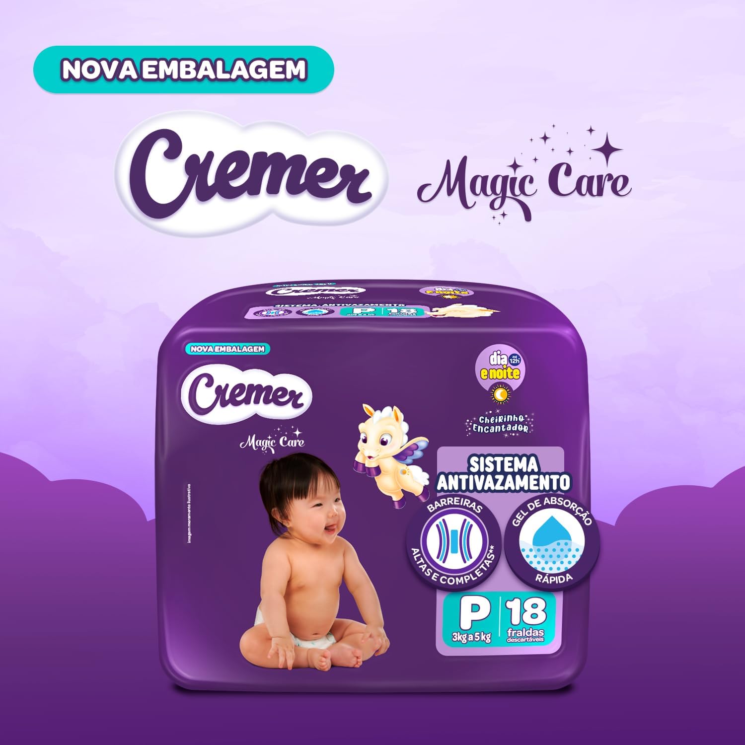 Fralda Cremer Jumbinho P 18 Unidades na Amazon