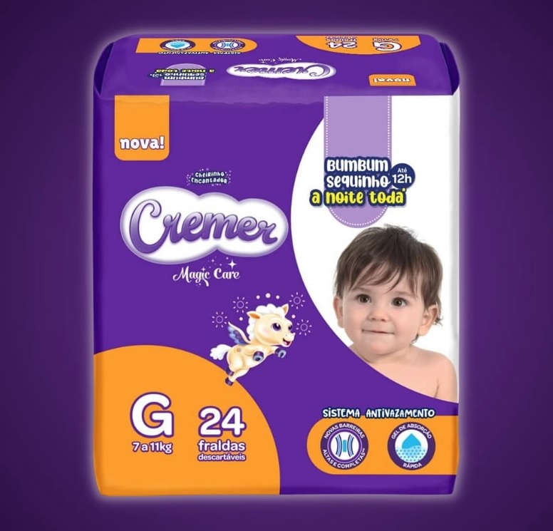 Fralda Cremer Jumbo G 24 Unidades na Amazon