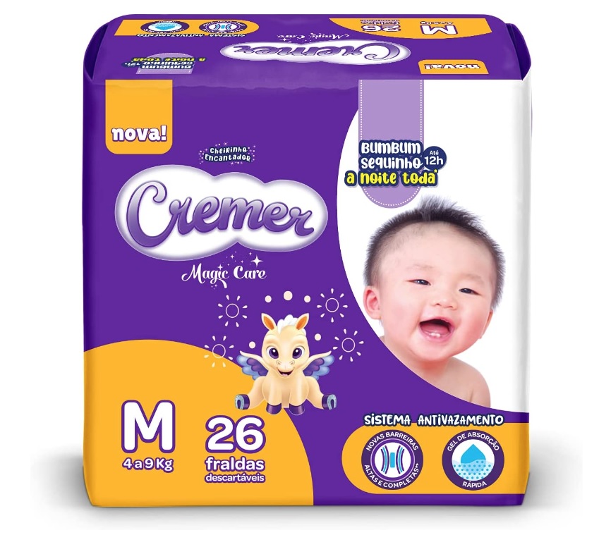 Fralda Cremer, Jumbo, M, 26 Unidades na Amazon