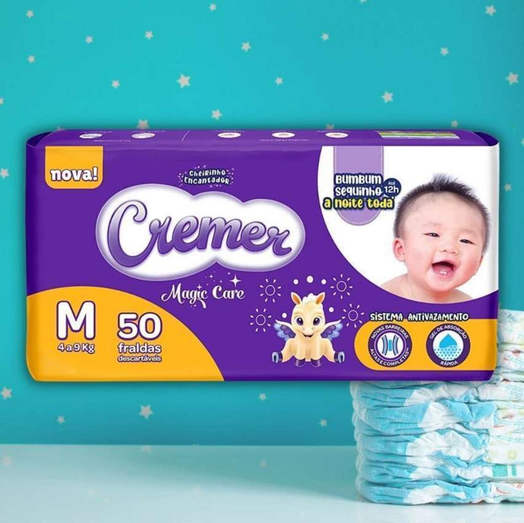 Fralda Cremer Mega M 50 Unidades na Amazon