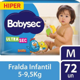 Fralda Descartável Babysec Ultrasec Hiper M Galinha Pintadinha 72 Unidades na Casas Bahia