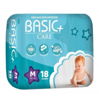 Fralda Descartável Basic+ M Com 18 na Americanas