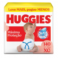 Fralda Descartável Huggies Máxima Proteção Tamanho XG 140 Unidades na Amazon