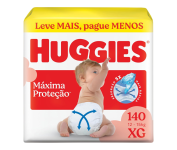 Fralda Descartável Huggies Máxima Proteção Tamanho XG 140un na Amazon