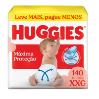 Fralda Descartável Huggies Máxima Proteção Tamanho XXG 140 Unidades na Amazon