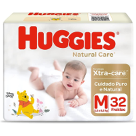 Fralda Huggies Natural Care M - 32 Unidades na Amazon