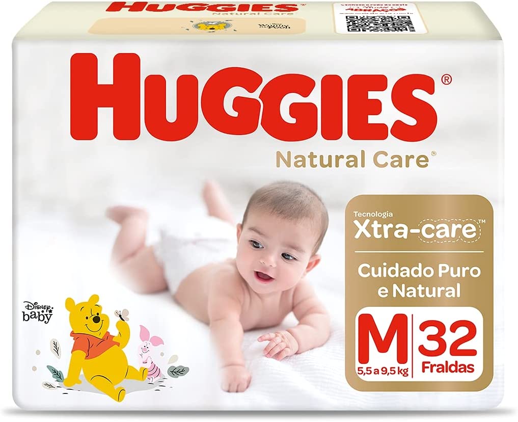 Fralda Huggies Natural Care M – 32 Unidades na Amazon