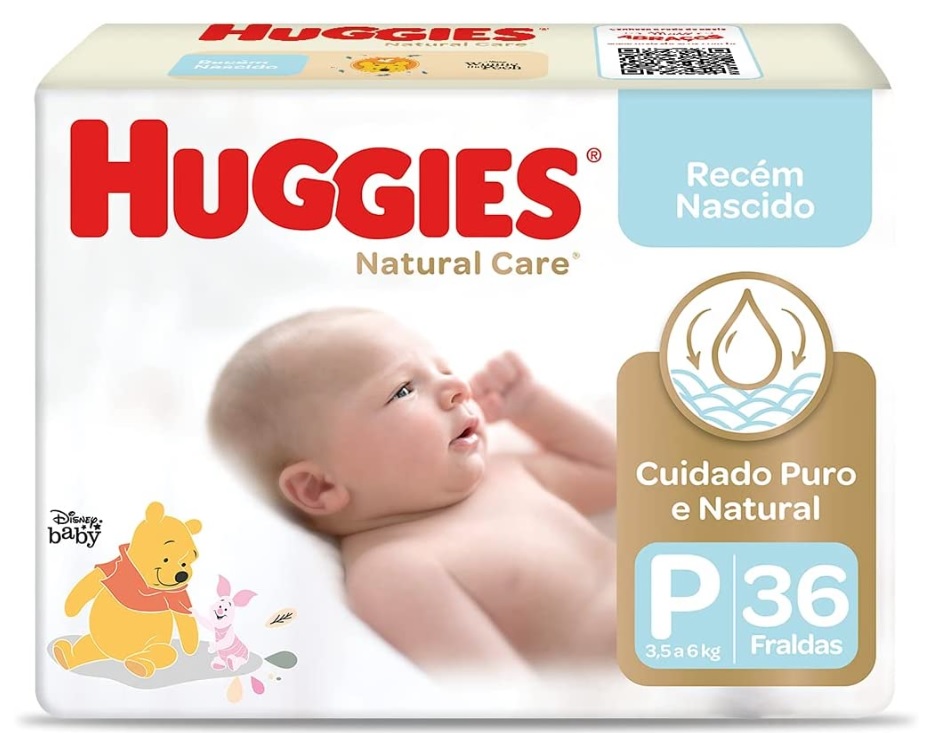 Fralda Huggies NATURAL CARE P 36 unidades na Amazon