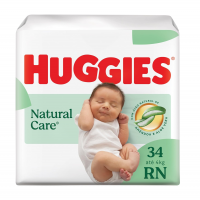 Fralda Huggies NATURAL CARE RN 34 Unidades, Branco na Amazon