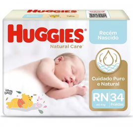 Fralda Huggies Natural Care RN 34 Unidades na Amazon
