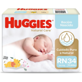 Fralda Huggies Natural Care RN 34 Unidades na Amazon