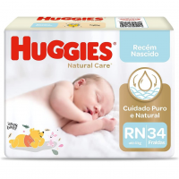 Fralda Huggies NATURAL CARE RN 34 Unidades na Amazon