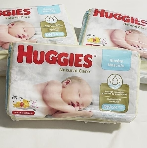Fralda Huggies NATURAL CARE RN 34 unidades na Amazon