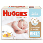 Fralda Huggies NATURAL CARE RN – 34 unidades na Amazon