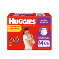Fralda Huggies Supreme Care Bag Roupinha Tamanho M Com 88 Unidades na Pague Menos