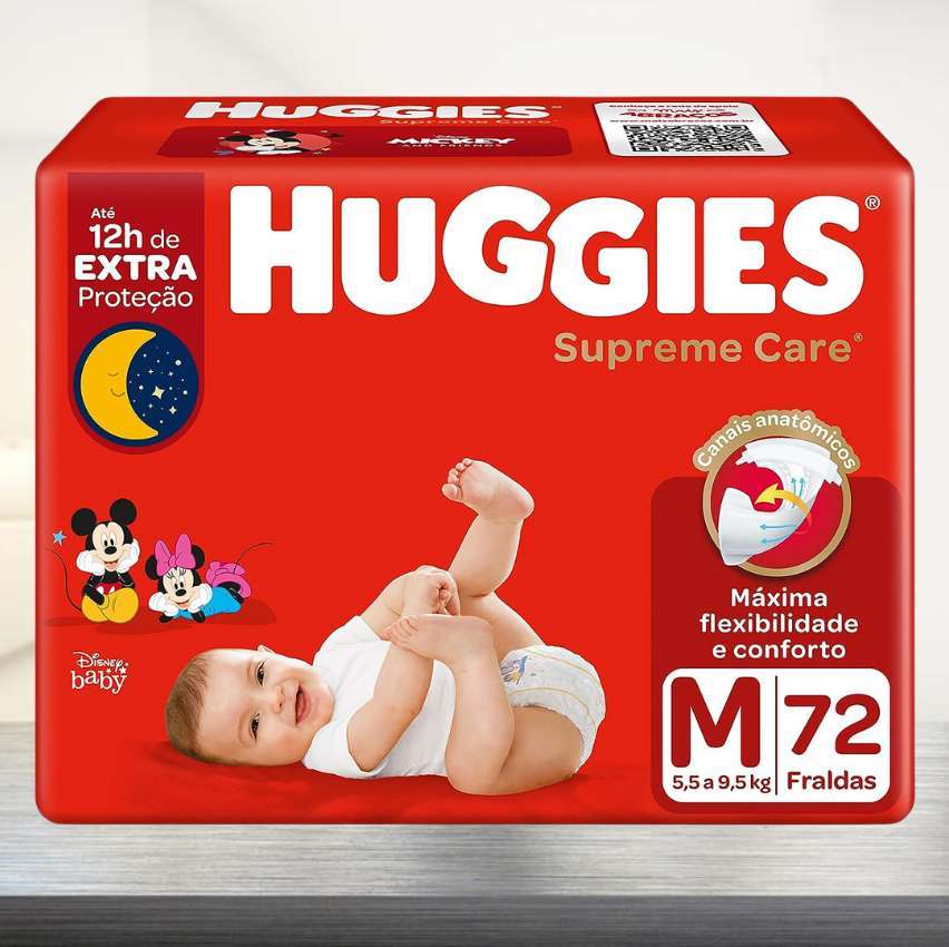 Fralda Huggies Supreme Care M 72 unidades na Amazon