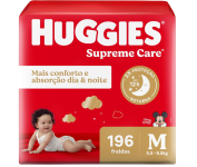 Fralda Huggies Supreme Care M – 196 Unidades na Amazon