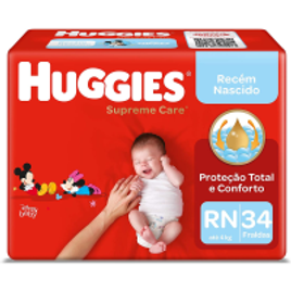Fralda Huggies Supreme Care RN - 34 fraldas na Amazon