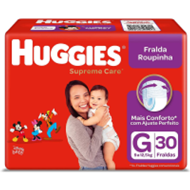 Fralda Huggies Supreme Care Roupinha G 30 Unidades na Amazon