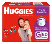 Fralda Huggies Supreme Care Roupinha G – 60 fraldas na Amazon