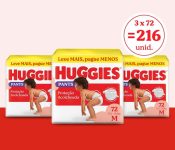 Fralda Huggies Supreme Care Roupinha M 216 unidades (3 pacotes de 72 unidades cada) na Amazon