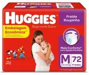 Fralda Huggies Supreme Care Roupinha M – 72 fraldas na Amazon