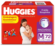 Fralda Huggies Supreme Care Roupinha M – 72 fraldas na Amazon