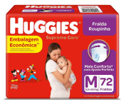 Fralda Huggies Supreme Care Roupinha M – 72 fraldas na Amazon