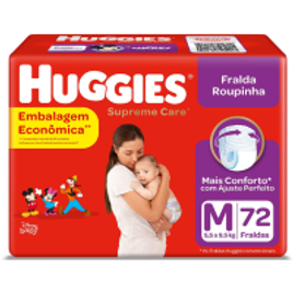 Fralda Huggies Supreme Care Roupinha Tam M - 72 Unidades na Amazon
