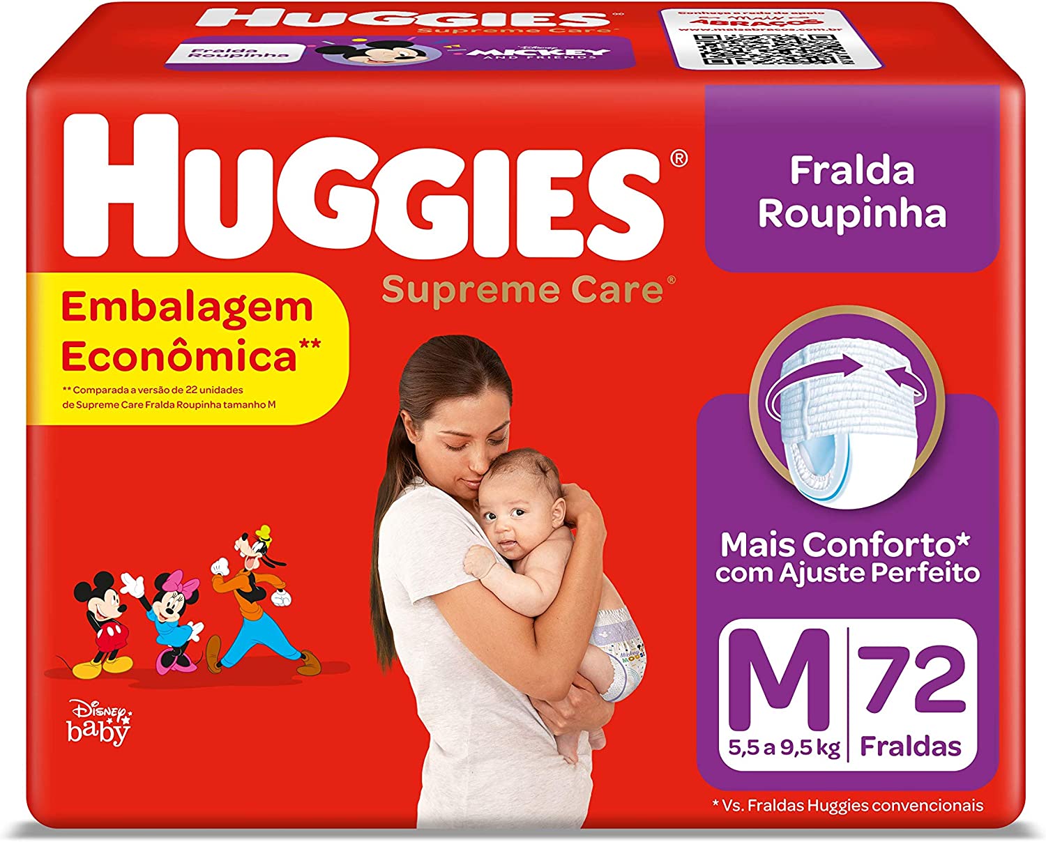 Fralda Huggies Supreme Care Roupinha Tam M – 72 Unidades na Amazon