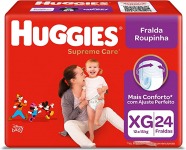Fralda Huggies Supreme Care Roupinha Xg – 24 Fraldas na Amazon