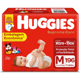 Fralda Huggies Supreme Care Tam M - 196 Unidades na Amazon