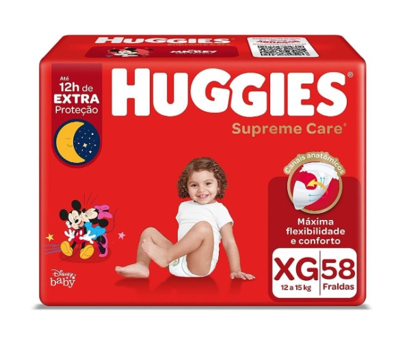 Fralda Huggies Supreme Care XG 58 unidades na Amazon
