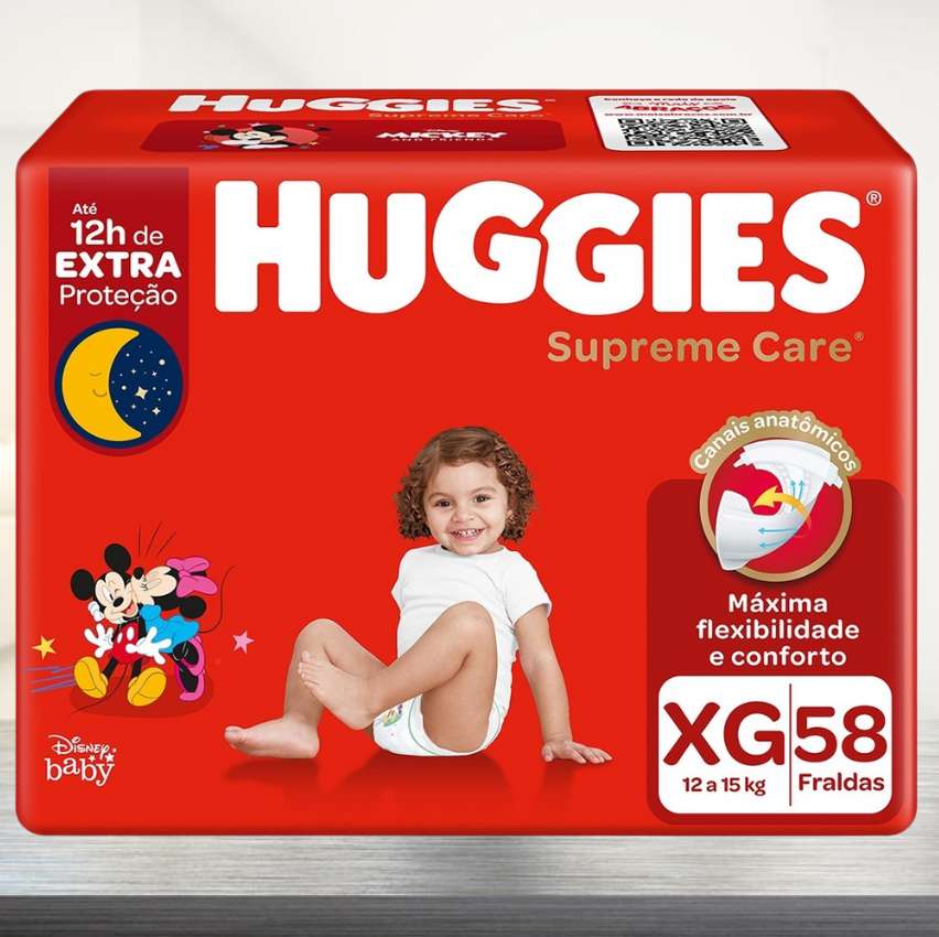 Fralda Huggies Supreme Care XG 58 unidades na Amazon