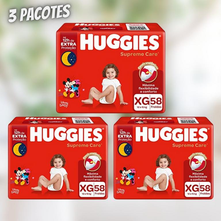 Fralda Huggies Supreme Care XG 58 unidades na Amazon