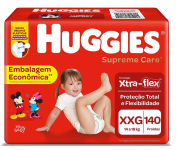 Fralda Huggies Supreme Care XXG – 140 fraldas na Amazon